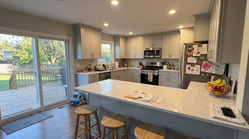 Finished kitchen remodel in a suburban split-level home